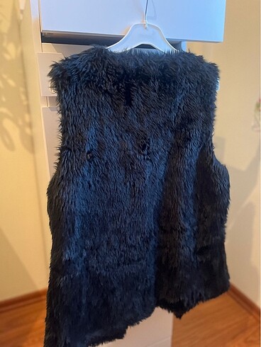 Cepli Siyah Kürk Yelek - Görsel 8