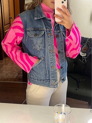 Vintage wrangler jean yelek - Görsel 2