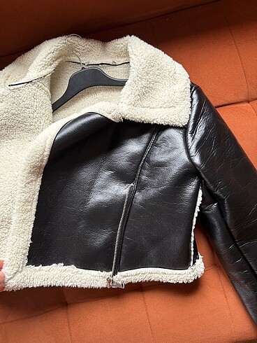 İçi Suni Kürk Biker Ceket - Görsel 3