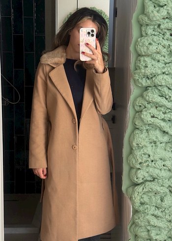 Koton Taba uzun kaşe kaban - Görsel 3