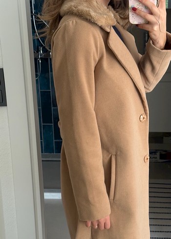 Koton Taba uzun kaşe kaban - Görsel 5