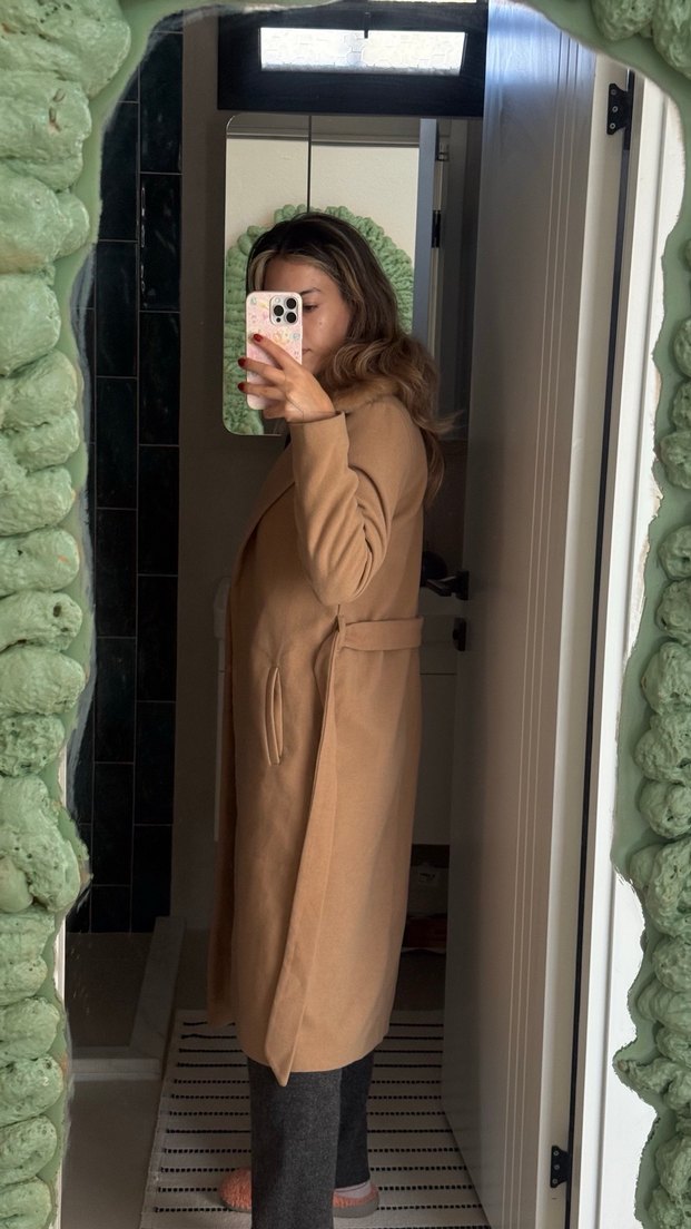 Koton Taba uzun kaşe kaban - Görsel 2