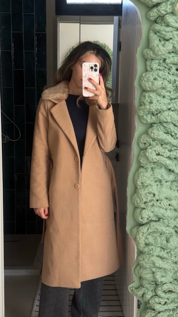 Koton Taba uzun kaşe kaban - Görsel 3