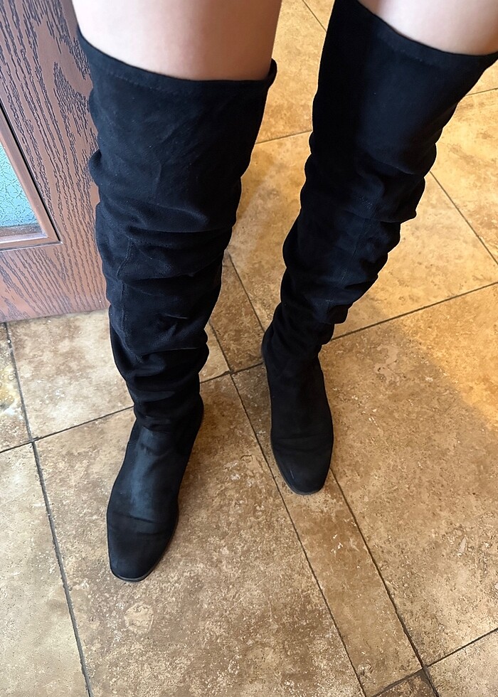 Bershka Marka Süet Çorap Çizme - Görsel 2