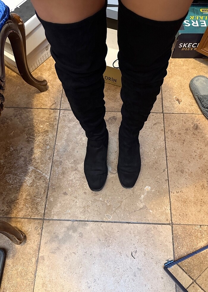 Bershka Marka Süet Çorap Çizme - Görsel 3