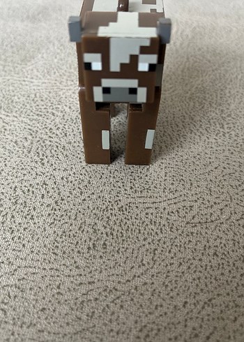  Beden Kahverengi ve Gri Piksel Tarzı Aksiyon Figürü Minecraft inek