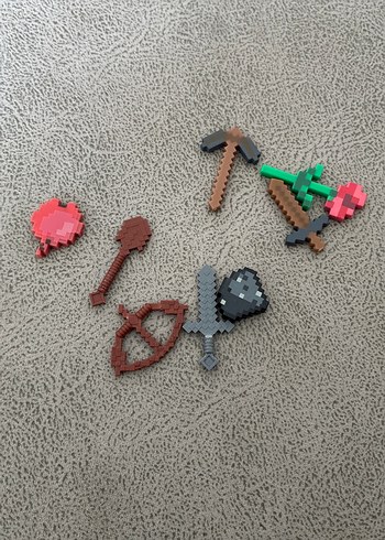 Çok Renkli Piksel Tarzı Aksiyon Figürleri Minecraft