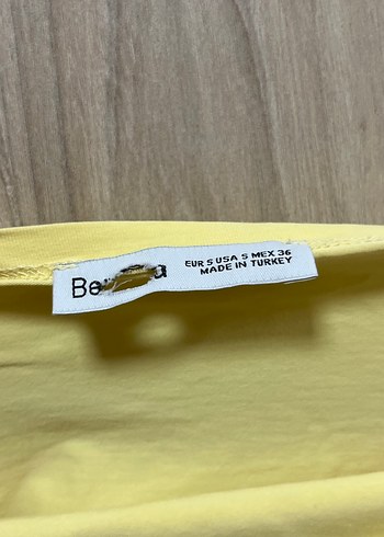 Sarı bershka straplez bluz - Görsel 3