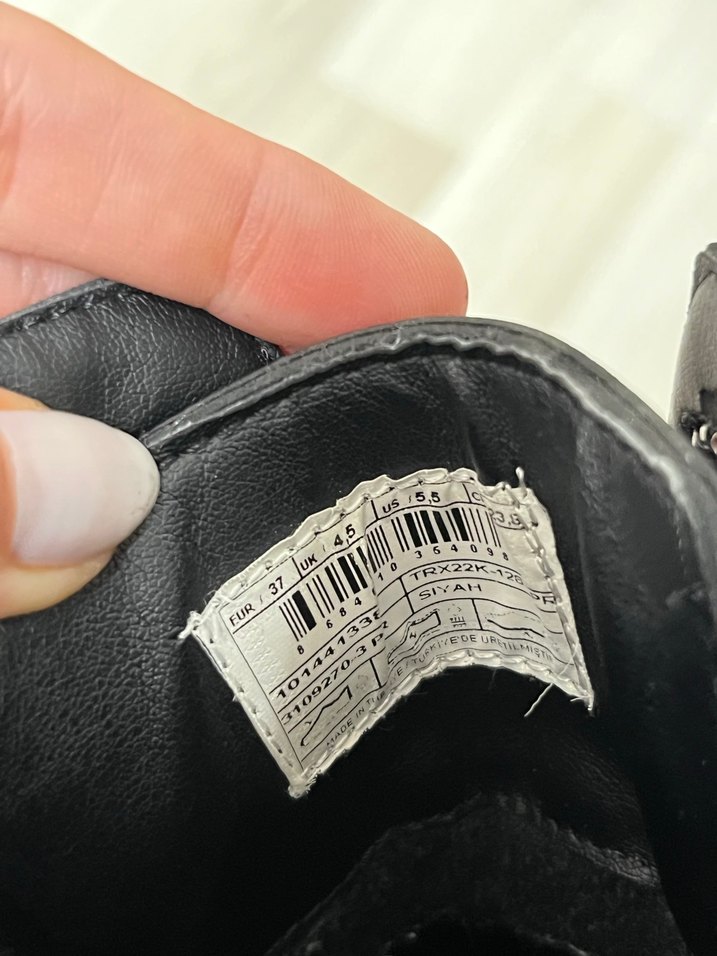 Siyah Platform Topuklu Deri Bot - Görsel 3