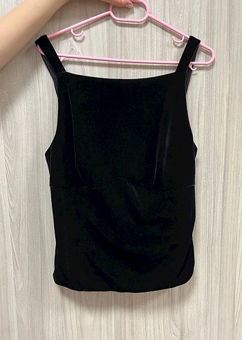 Fiyonklu kadife kumaş bluz - Görsel 2