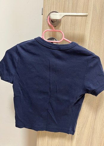 lacivert koton crop top - Görsel 3