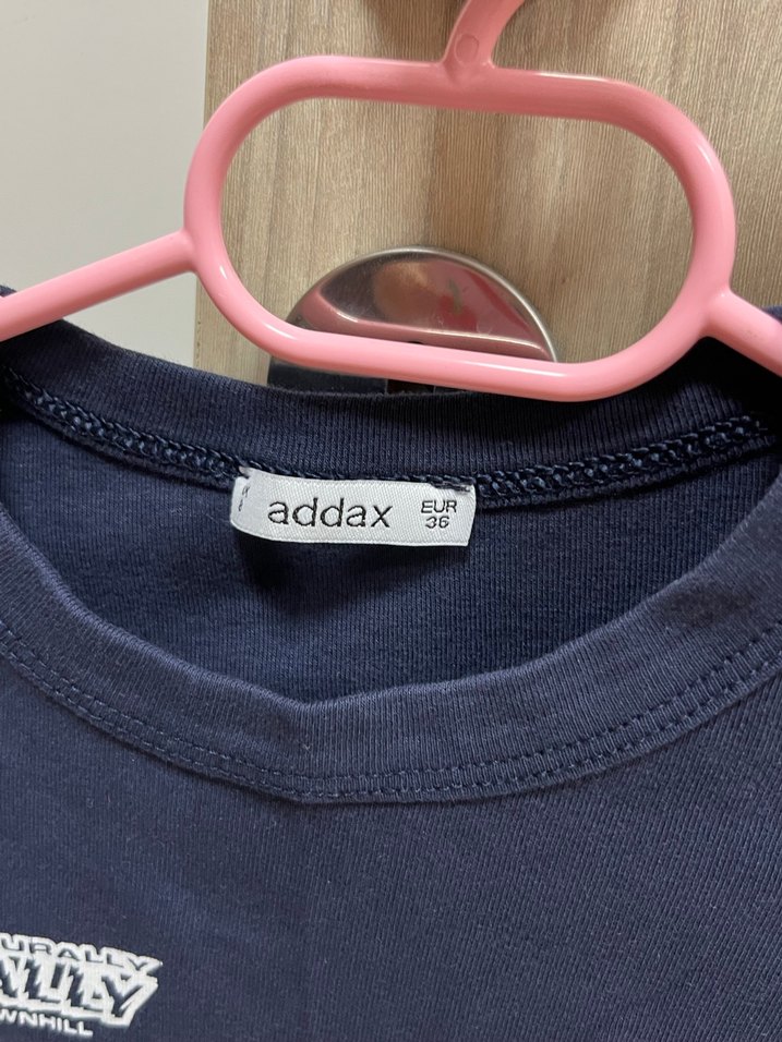 lacivert koton crop top - Görsel 2