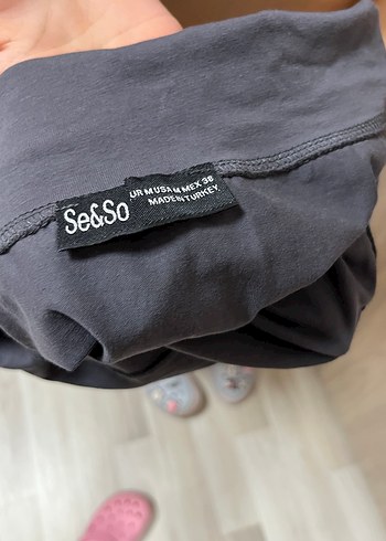 Drapeli Straplez Gri bluz - Görsel 2