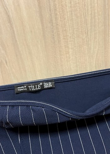 Mavi İnce Çizgili Straplez Büstiyer - Görsel 3