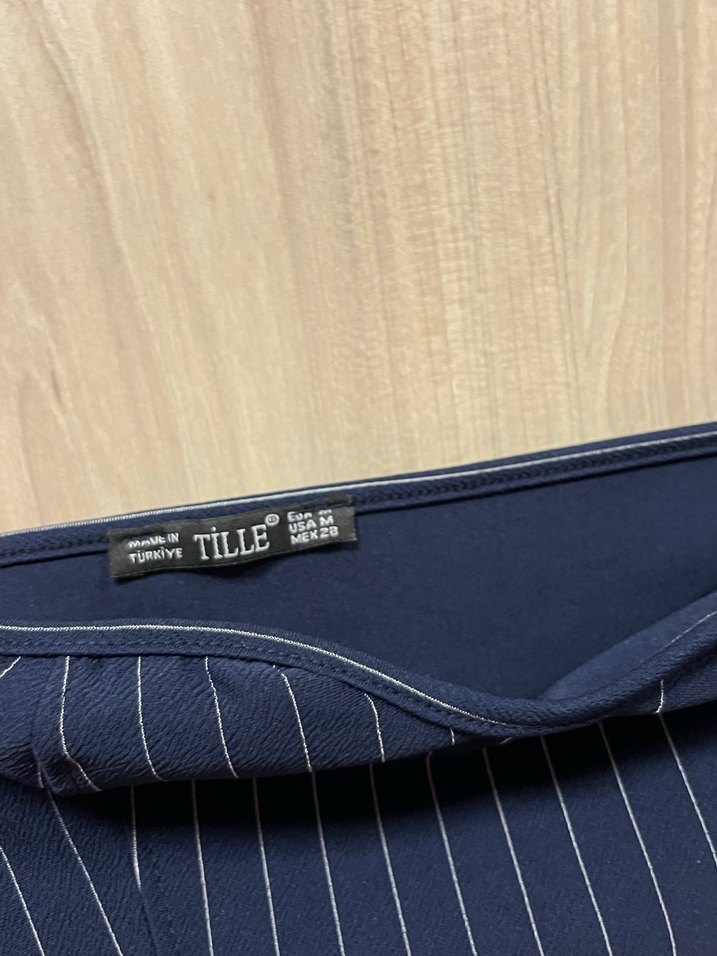 Mavi İnce Çizgili Straplez Büstiyer - Görsel 3