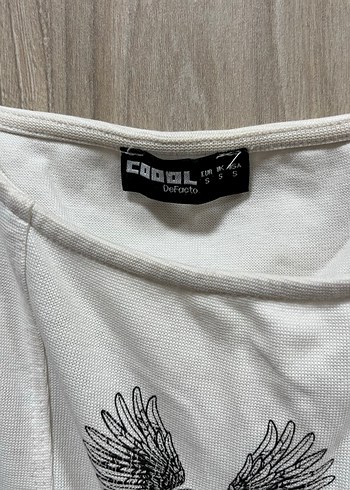 Beyaz Baskılı Kadın Crop Top - Görsel 3