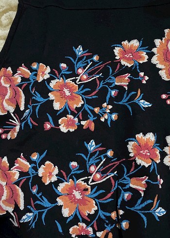 Çiçek İşlemeli Renkli Bohem Kız Elbisesi - Görsel 2