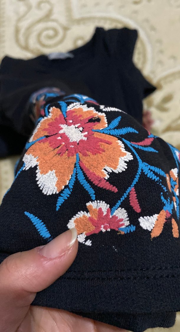 Çiçek İşlemeli Renkli Bohem Kız Elbisesi - Görsel 5