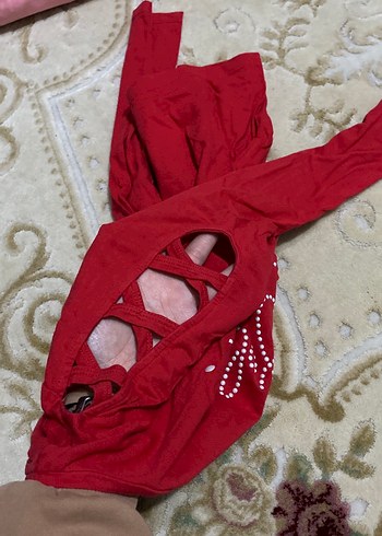 Kız Çocuk Kırmızı Uzun Kollu Tişört - Görsel 2