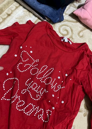 Kız Çocuk Kırmızı Uzun Kollu Tişört - Görsel 3