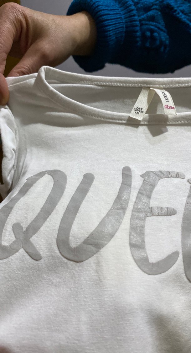 Kız Çocuk Beyaz Uzun Kollu Fırfırlı Tişört - Görsel 5