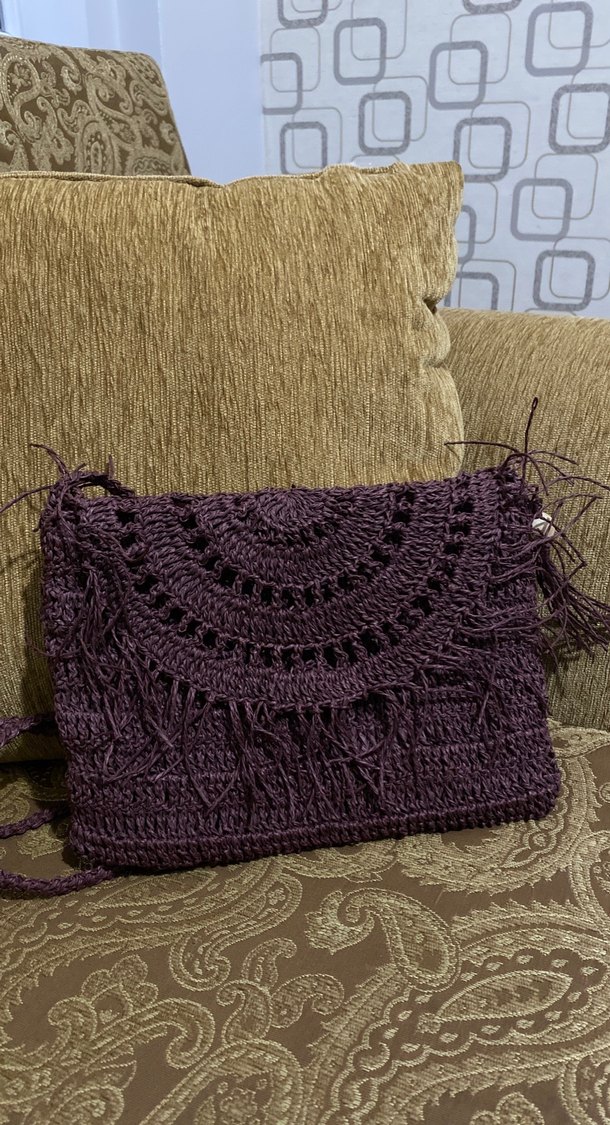 Mor Örgü Bohem Kadın Portföy Çanta - Görsel 2