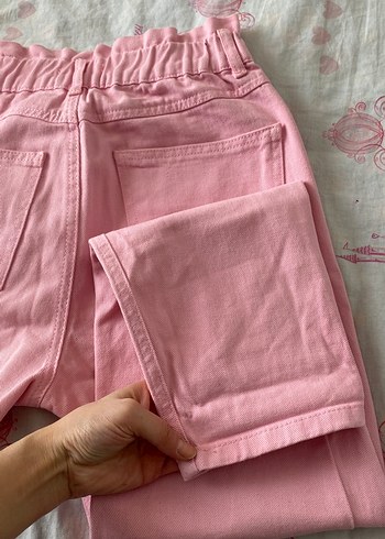 Pembe Pamuklu Rahat Kesim Kadın Jean - Görsel 5