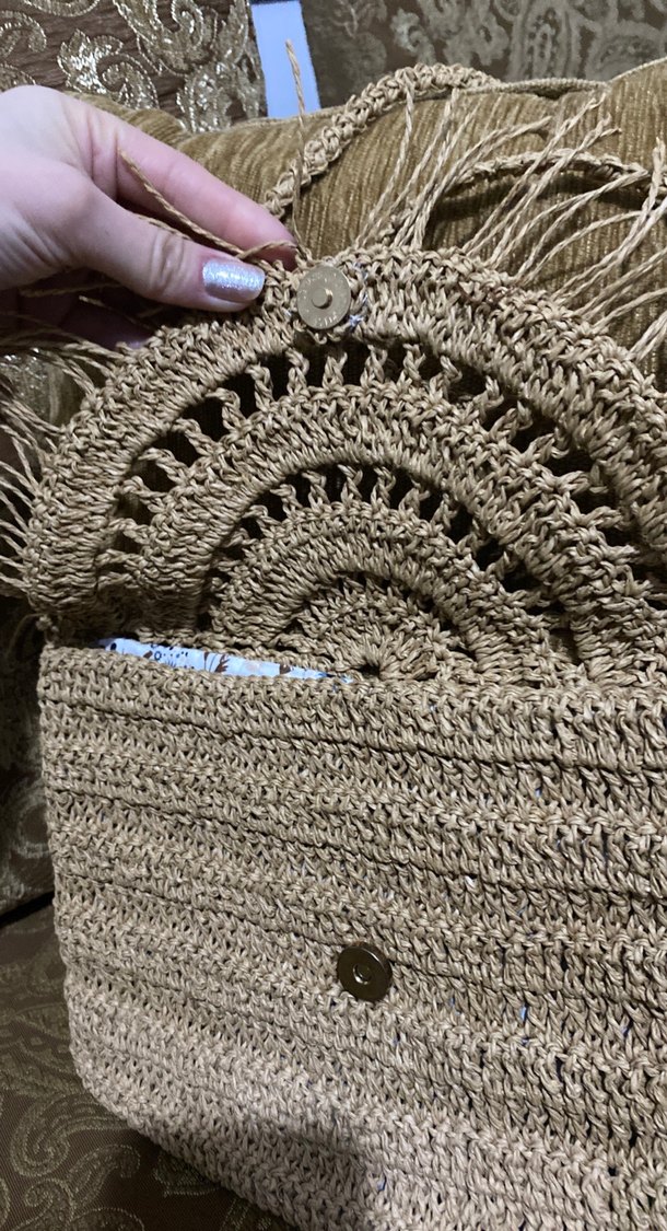 Püsküllü Örgü Bohem Kadın Çanta - Görsel 3