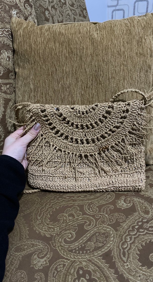 Püsküllü Örgü Bohem Kadın Çanta - Görsel 5