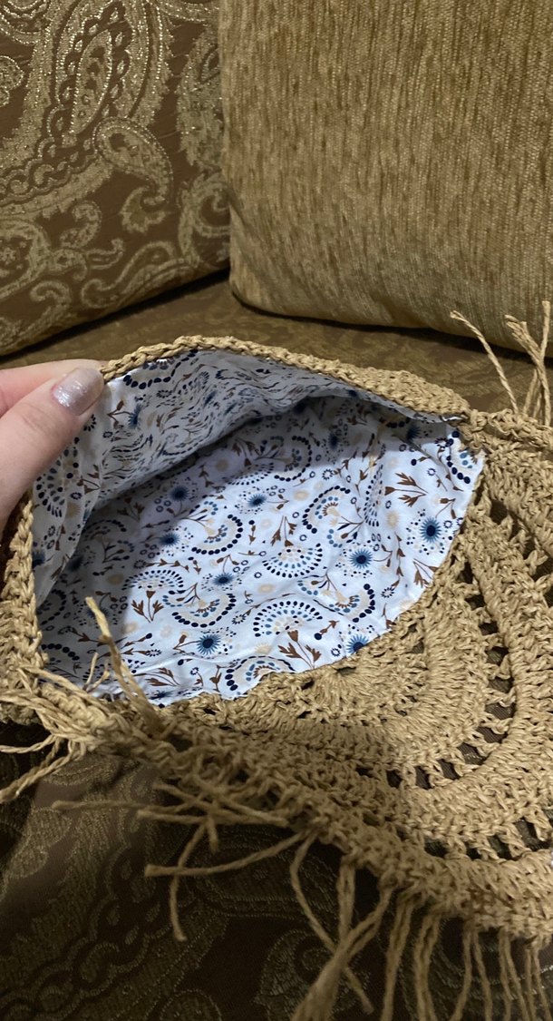 Püsküllü Örgü Bohem Kadın Çanta - Görsel 4