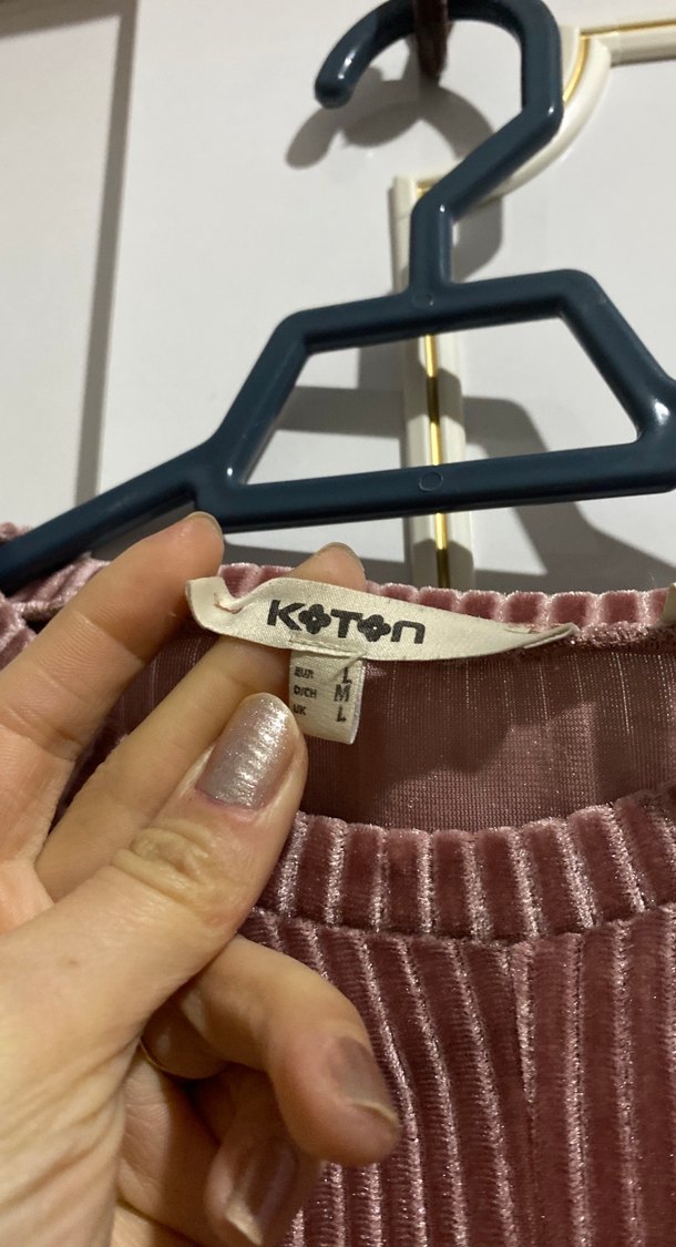 Kahverengi Pilili kadife Kadın Bluz - Görsel 2