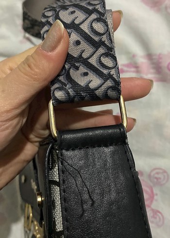 Dior Baskılı Gri Deri Kadın Çanta - Görsel 7