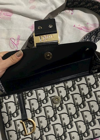 Dior Baskılı Gri Deri Kadın Çanta - Görsel 3