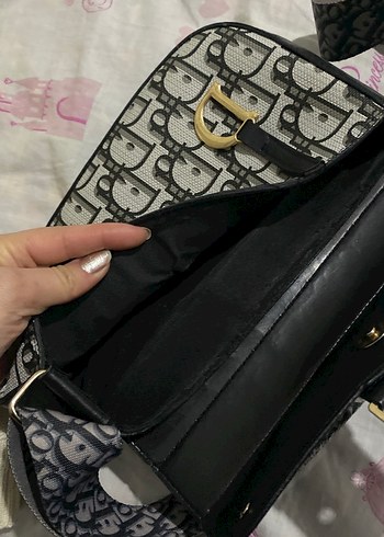 Dior Baskılı Gri Deri Kadın Çanta - Görsel 4