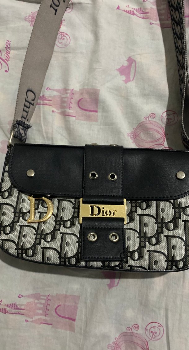 Dior Baskılı Gri Deri Kadın Çanta - Görsel 2