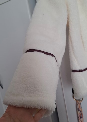 Beyaz Peluş Kadın Ceket - Görsel 6