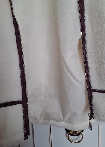 Beyaz Peluş Kadın Ceket - Görsel 5