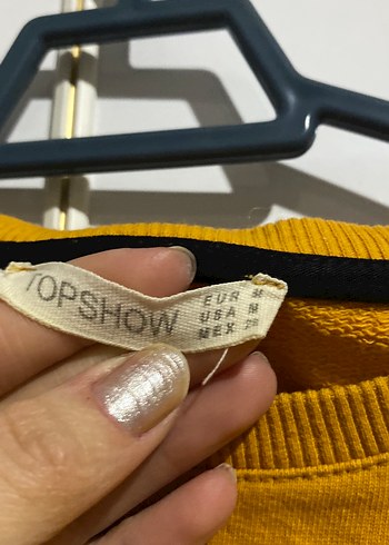 Sarı Çizgili Kadın Sweatshirt - Görsel 3