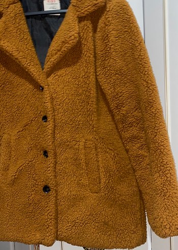 Düğmeli Kahverengi Midi çocuk Kaban - Görsel 4