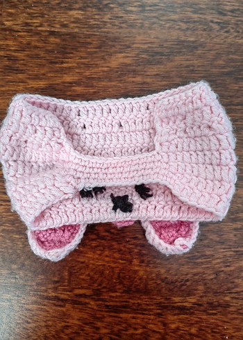 Pembe Örgü Kedi Figürlü Kedi Beresi - Görsel 3