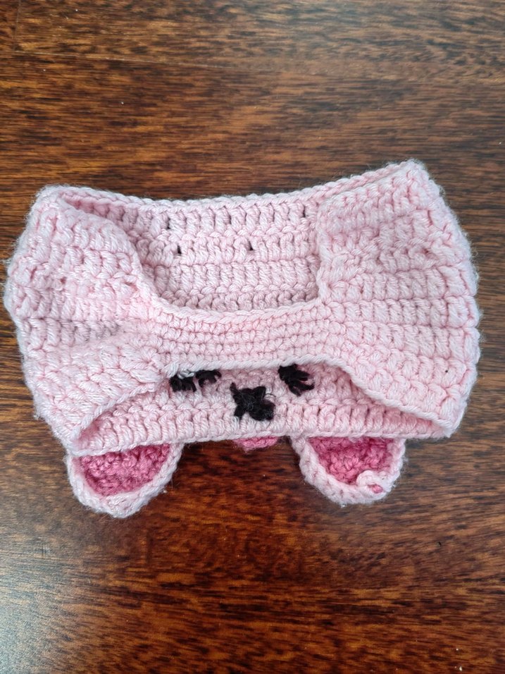 Pembe Örgü Kedi Figürlü Kedi Beresi - Görsel 3