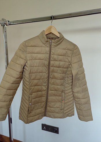 Bej Fermuarlı Kadın Mont - Görsel 4