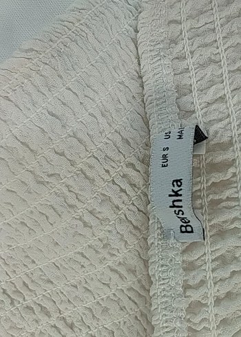 Düğmeli Beyaz Keten Midi Bustiyer - Görsel 3