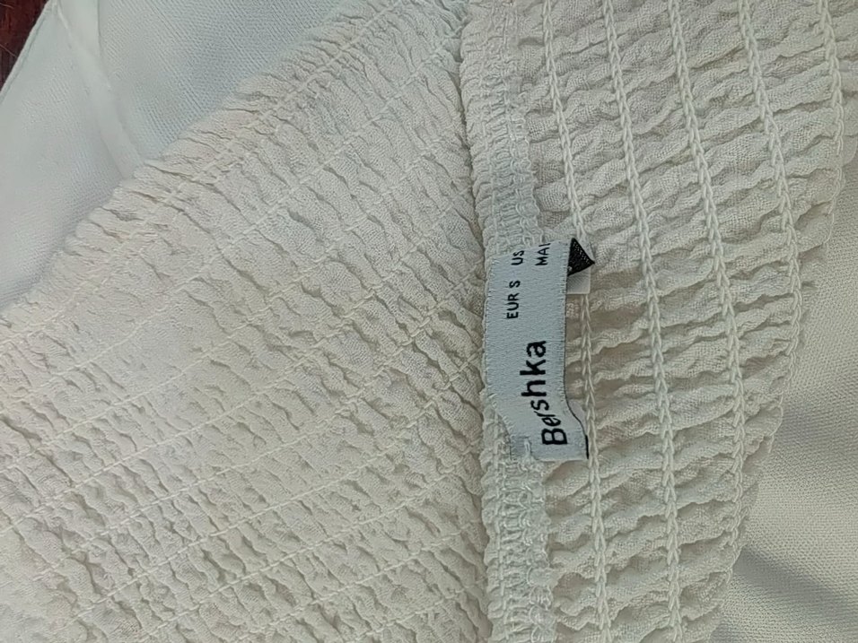 Düğmeli Beyaz Keten Midi Bustiyer - Görsel 3