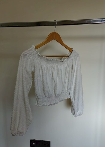 Uzun Kollu Beyaz Bohem Bluz - Görsel 4