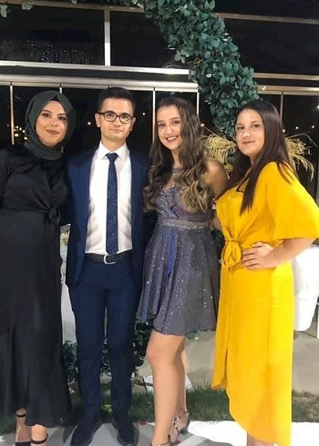 Mavi Simli Etnik Desenli Askısız Elbise - Görsel 2