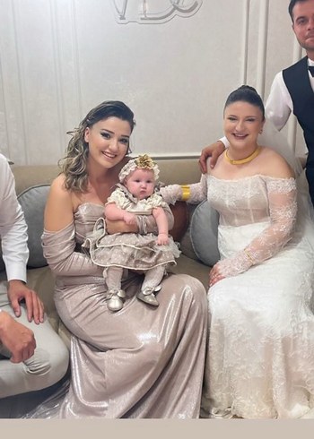 Uzun Kollu Drapeli Straplez Abiye Elbise - Görsel 4