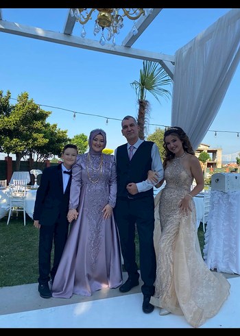 Parıltılı Nakışlı Uzun Abiye özel tasarım - Görsel 5