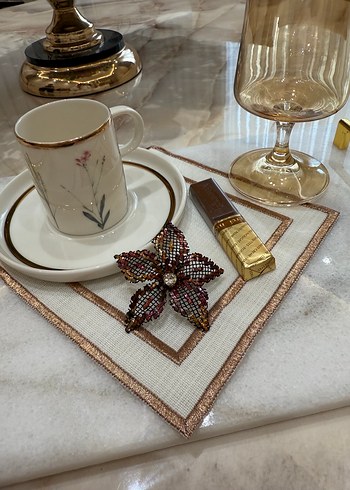 İşlemeli bakır Detaylı Modern Klasik peçete tel kırma - Görsel 3