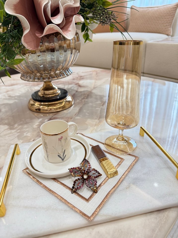 İşlemeli bakır Detaylı Modern Klasik peçete tel kırma - Görsel 2